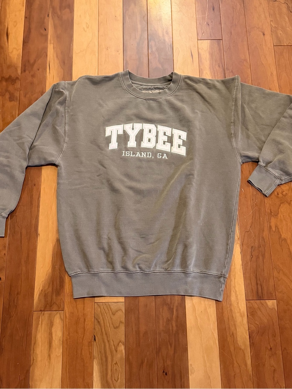 US VINTAGE Tybee Island Georgia Large Brownish/Gray Crewneck Sweatshirt Fall Per